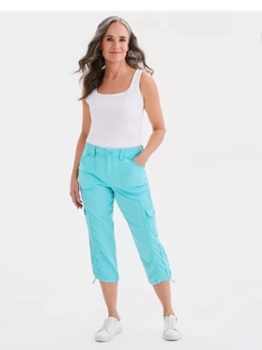 NWT Women’s Style & Co.  Turquoise Cropped Cargo Pants